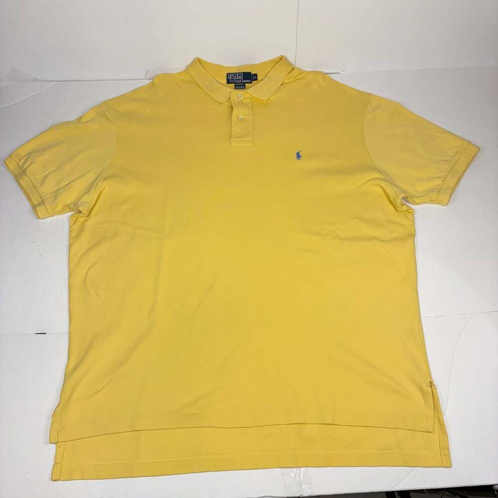 Polo Ralph Lauren Men's Classic Fit Solid Cotton Mesh Polo Shirt, Yellow, XL